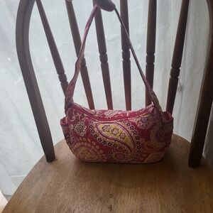Vera Bradley Retired Pattern Pink and Yellow Paisley Shoulder Bag